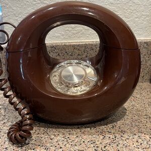Vintage Brown Rotary Dial Telephone